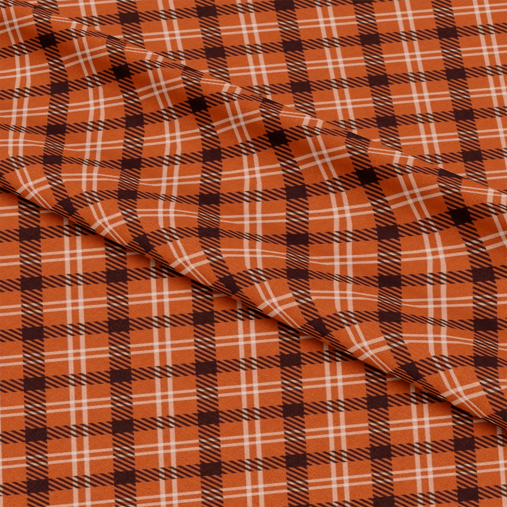 Fall Orange Plaid Pattern 17 Quilting Cotton Fabric