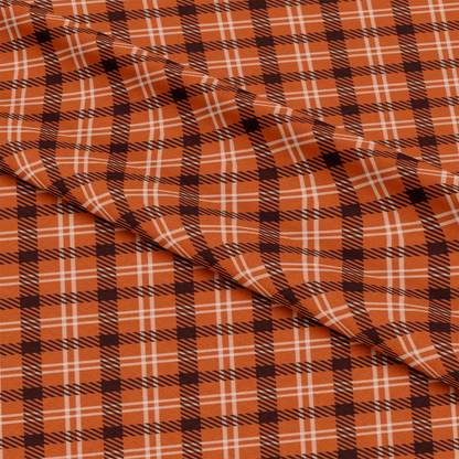 Fall Orange Plaid Pattern 17 Quilting Cotton Fabric