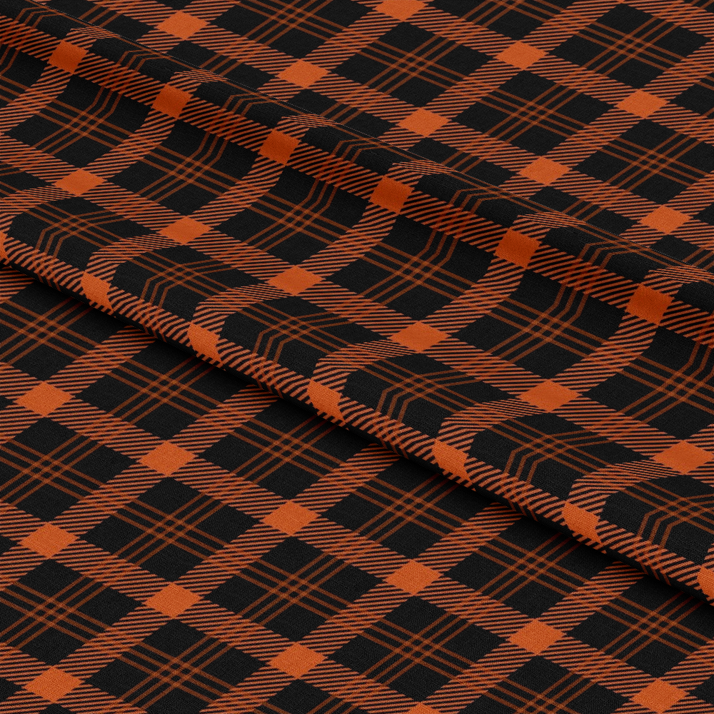 Fall Orange Plaid Pattern 19 Quilting Cotton Fabric
