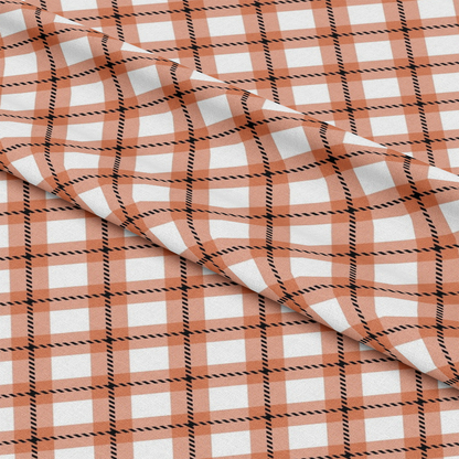 Fall Orange Plaid Pattern 1 Quilting Cotton Fabric