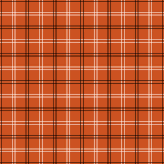 Fall Orange Plaid Pattern 2 Quilting Cotton Fabric