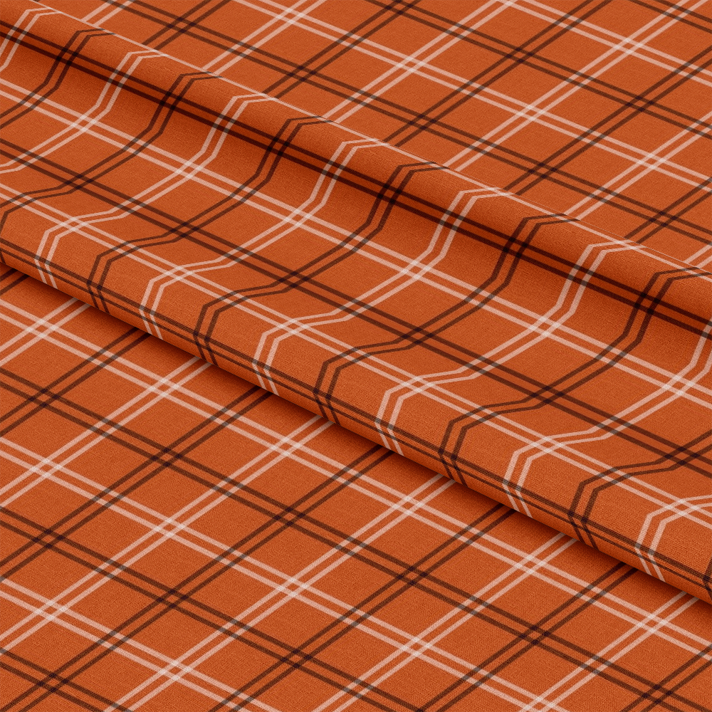 Fall Orange Plaid Pattern 2 Quilting Cotton Fabric