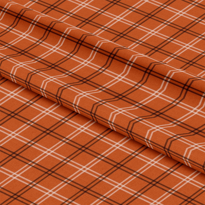 Fall Orange Plaid Pattern 2 Quilting Cotton Fabric