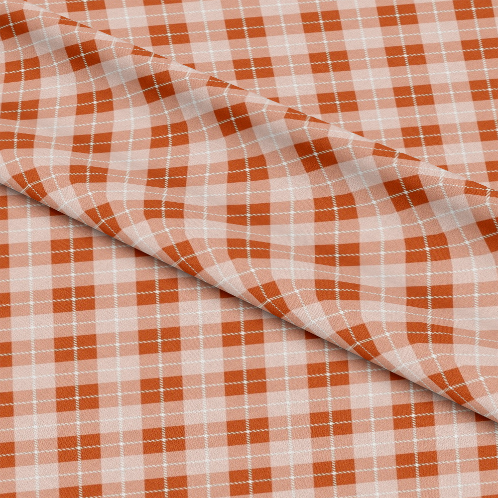 Fall Orange Plaid Pattern 5 Quilting Cotton Fabric