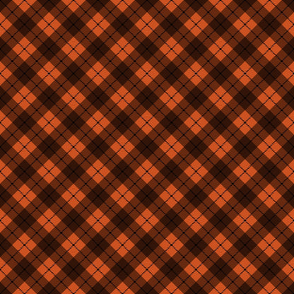 Fall Orange Plaid Pattern 6 Quilting Cotton Fabric
