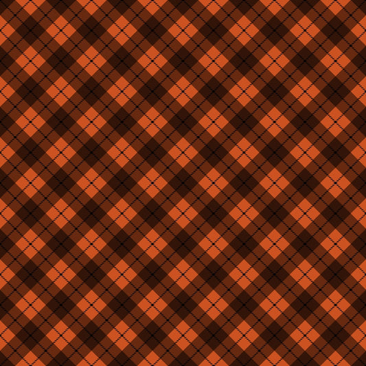 Fall Orange Plaid Pattern 6 Quilting Cotton Fabric