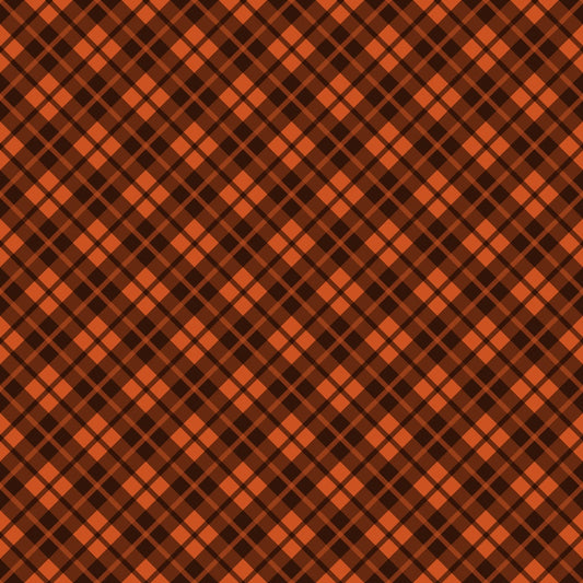 Fall Orange Plaid Pattern 8 Quilting Cotton Fabric