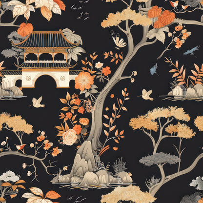 Persimmon Pagoda Pattern 4 Minky Fabric