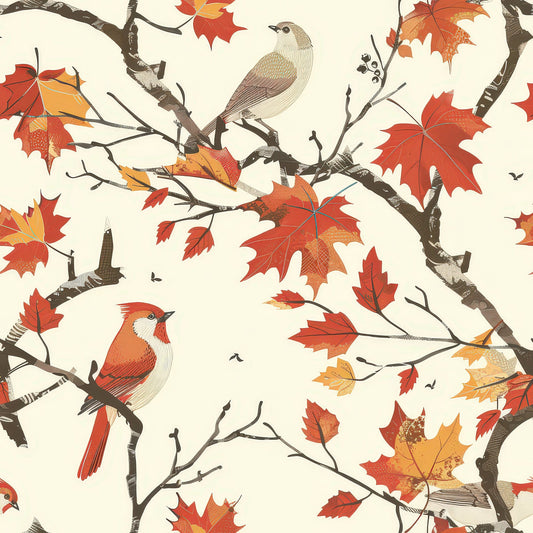 Fall Cottagecore Chinoiserie Pattern 7 Quilting Cotton Fabric