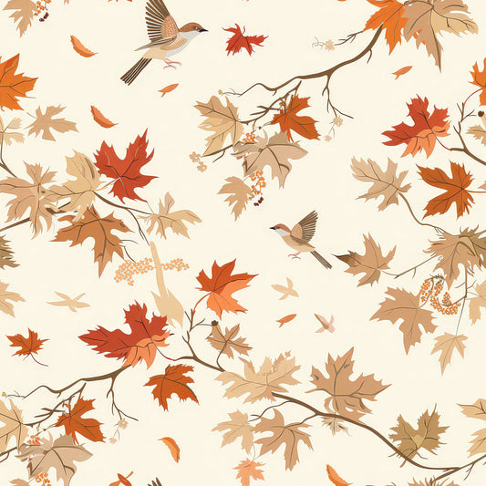 Fall Cottagecore Chinoiserie Pattern 8 Quilting Cotton Fabric