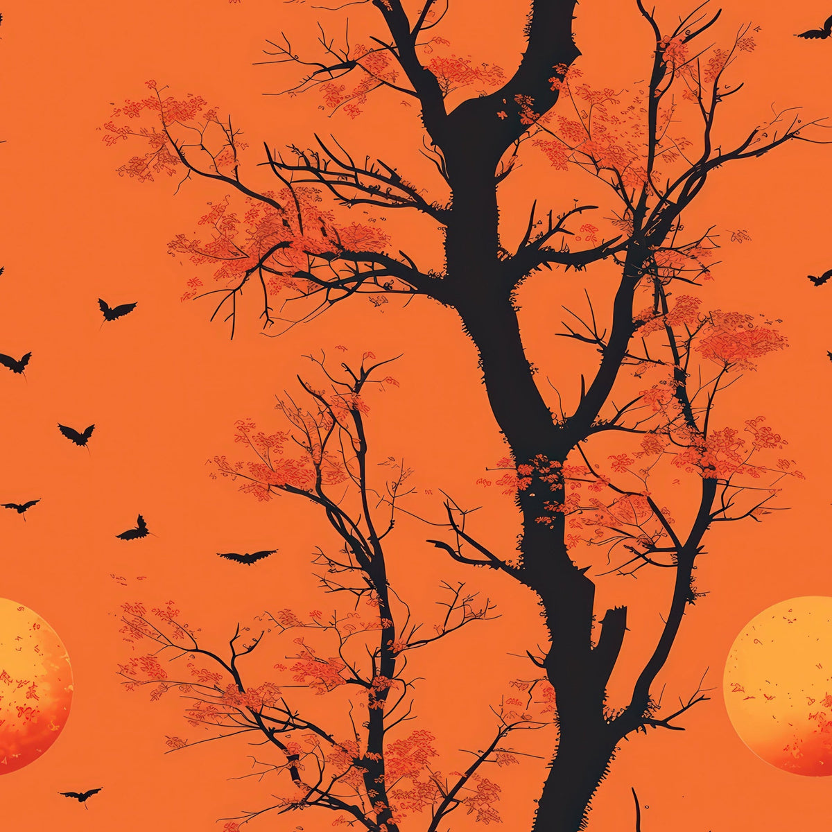 Harvest Moon Branches Pattern 10 Minky Fabric