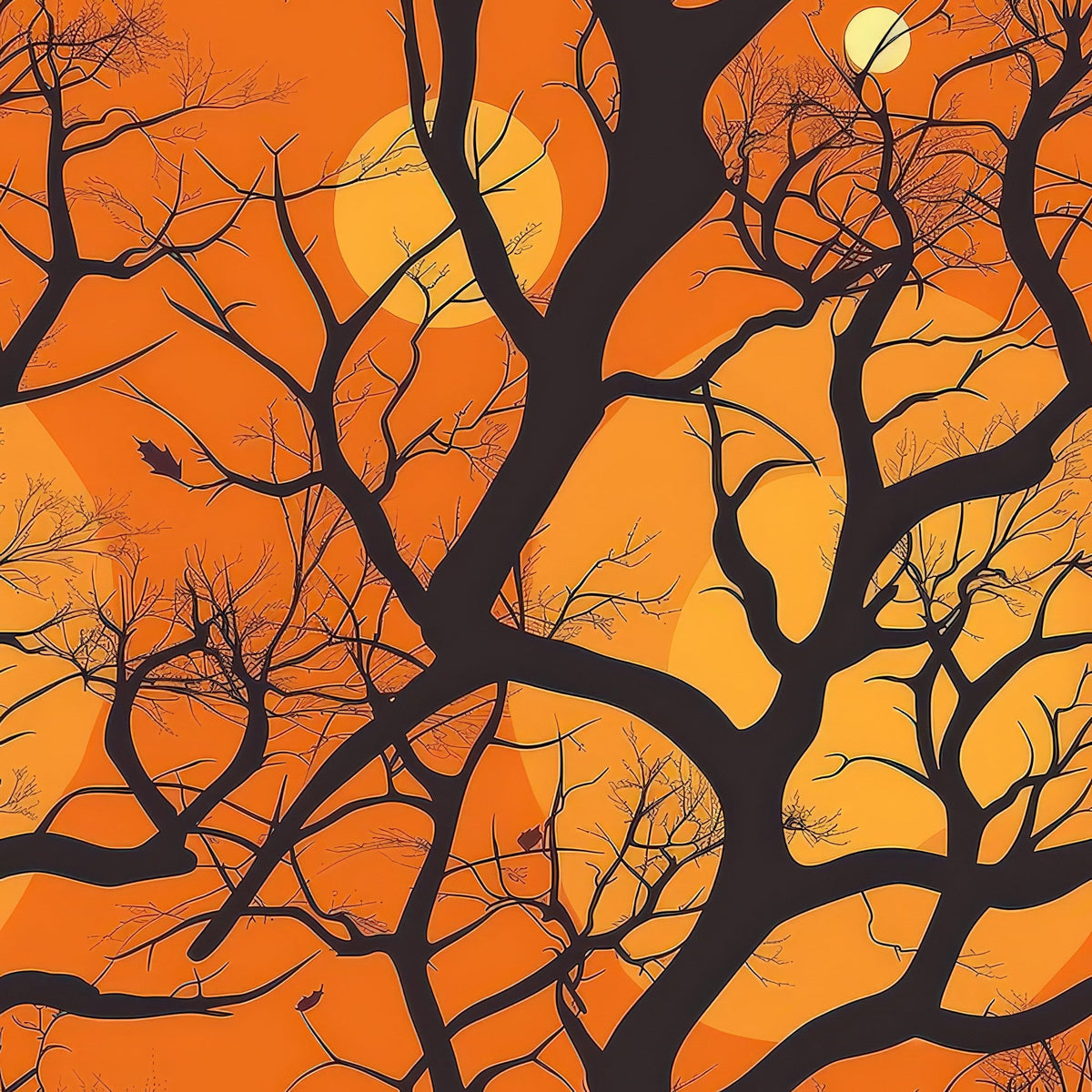 Harvest Moon Branches Pattern 12 Minky Fabric