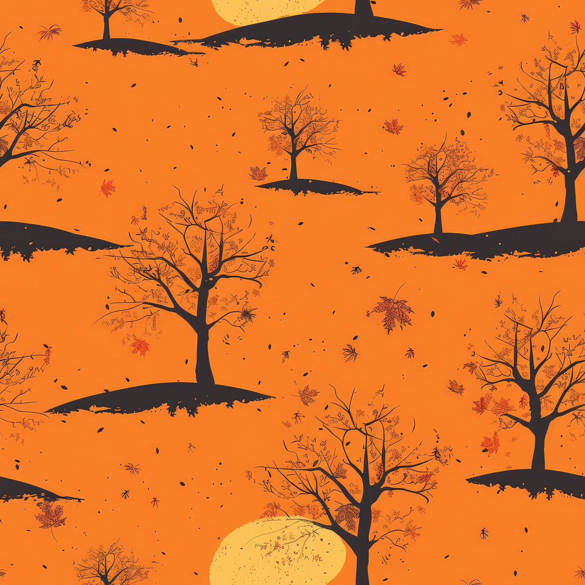 Harvest Moon Branches Pattern 1 Minky Fabric
