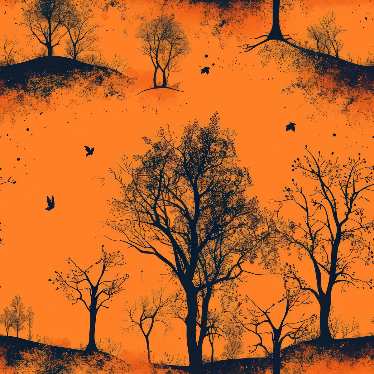Harvest Moon Branches Pattern 6 Minky Fabric