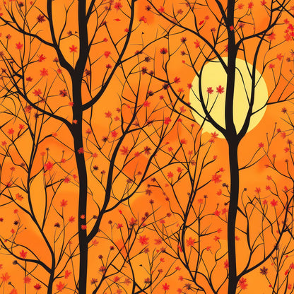Harvest Moon Branches Pattern 7 Minky Fabric