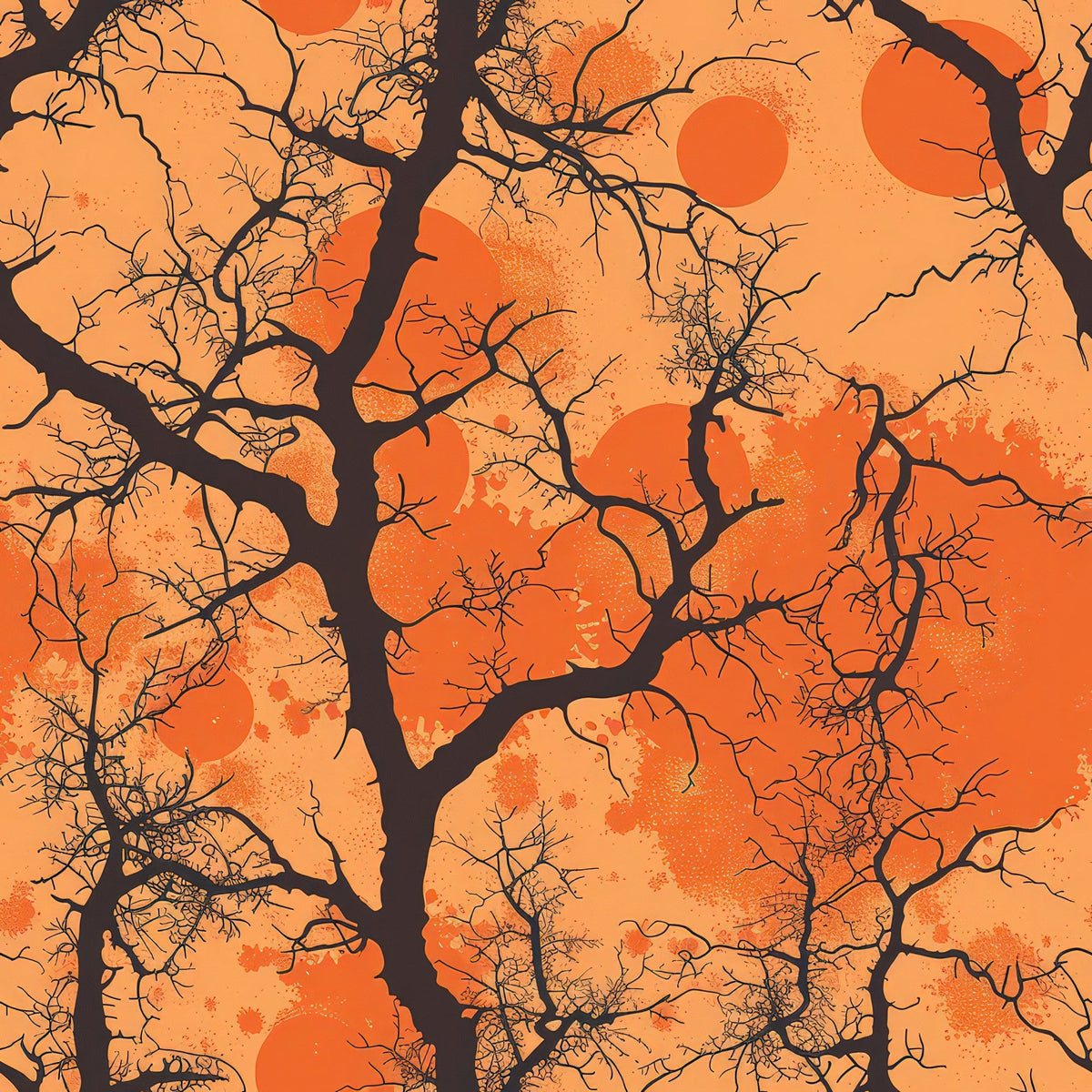 Harvest Moon Branches Pattern 8 Minky Fabric