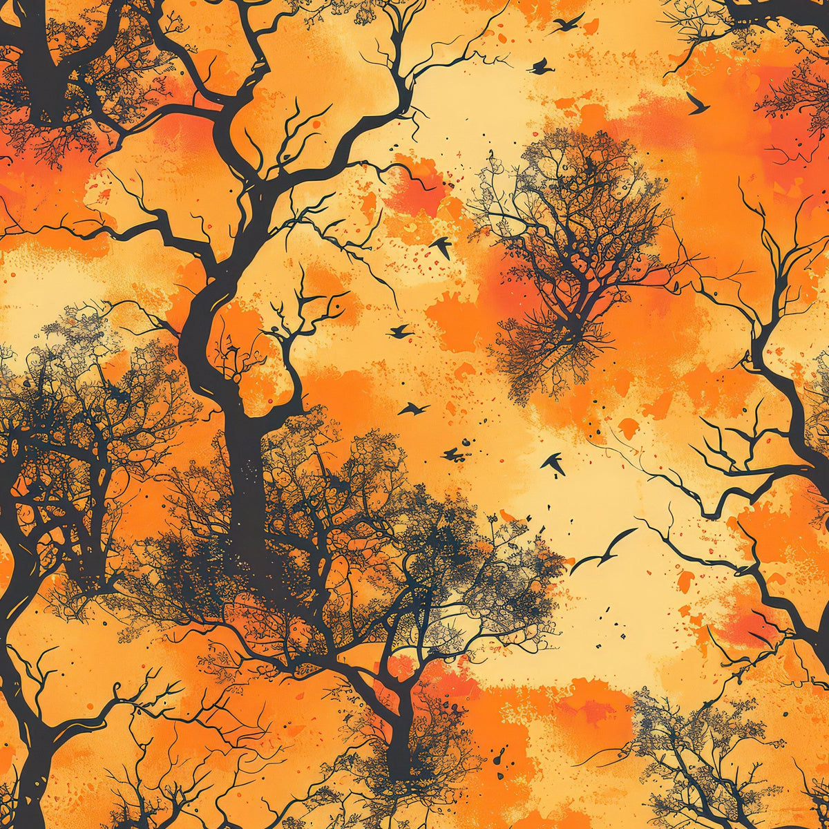 Harvest Moon Branches Pattern 9 Minky Fabric