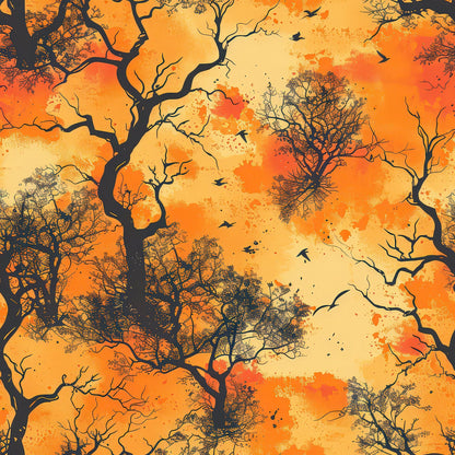 Harvest Moon Branches Pattern 9 Minky Fabric