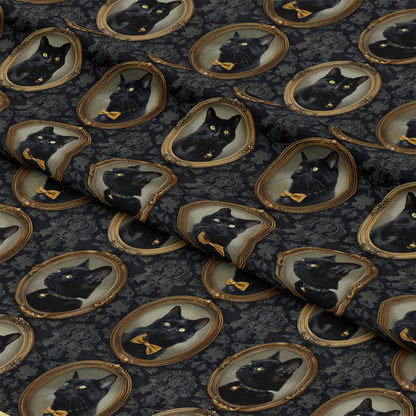 Fancy Feline Portraits Pattern 1 Quilting Cotton Fabric
