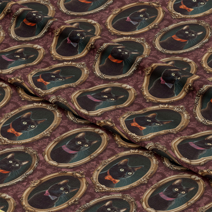 Fancy Feline Portraits Pattern 5 Quilting Cotton Fabric