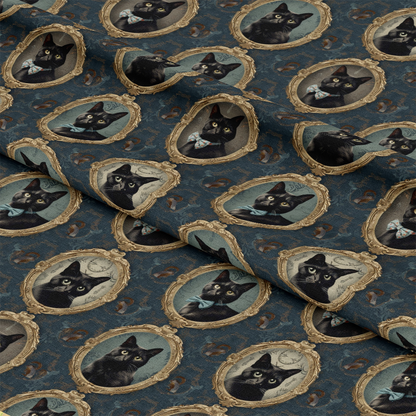Fancy Feline Portraits Pattern 6 Quilting Cotton Fabric