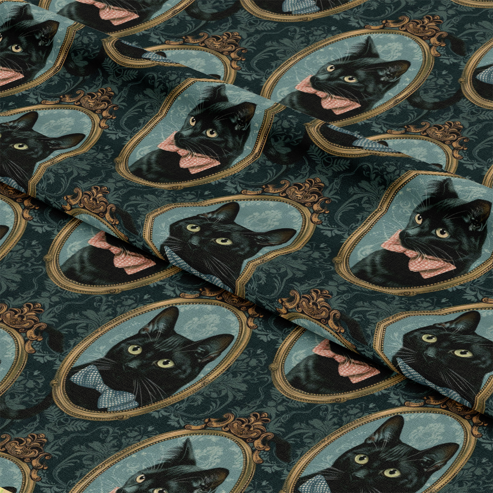 Fancy Feline Portraits Pattern 7 Quilting Cotton Fabric