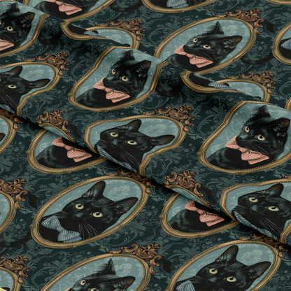 Fancy Feline Portraits Pattern 7 Quilting Cotton Fabric