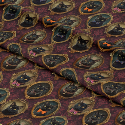 Fancy Feline Portraits Pattern 8 Quilting Cotton Fabric