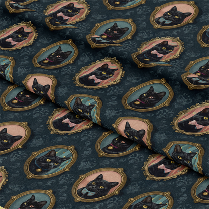 Fancy Feline Portraits Pattern 9 Quilting Cotton Fabric