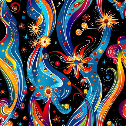 Midnight Fiesta Pattern 18 Minky Fabric
