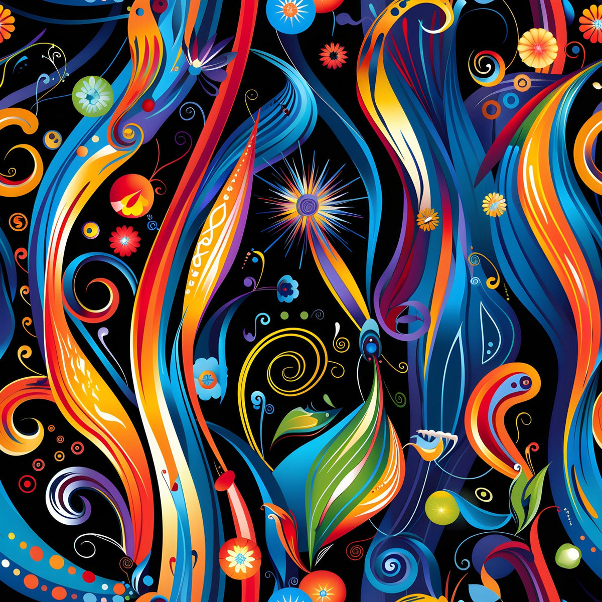 Midnight Fiesta Pattern 1 Minky Fabric