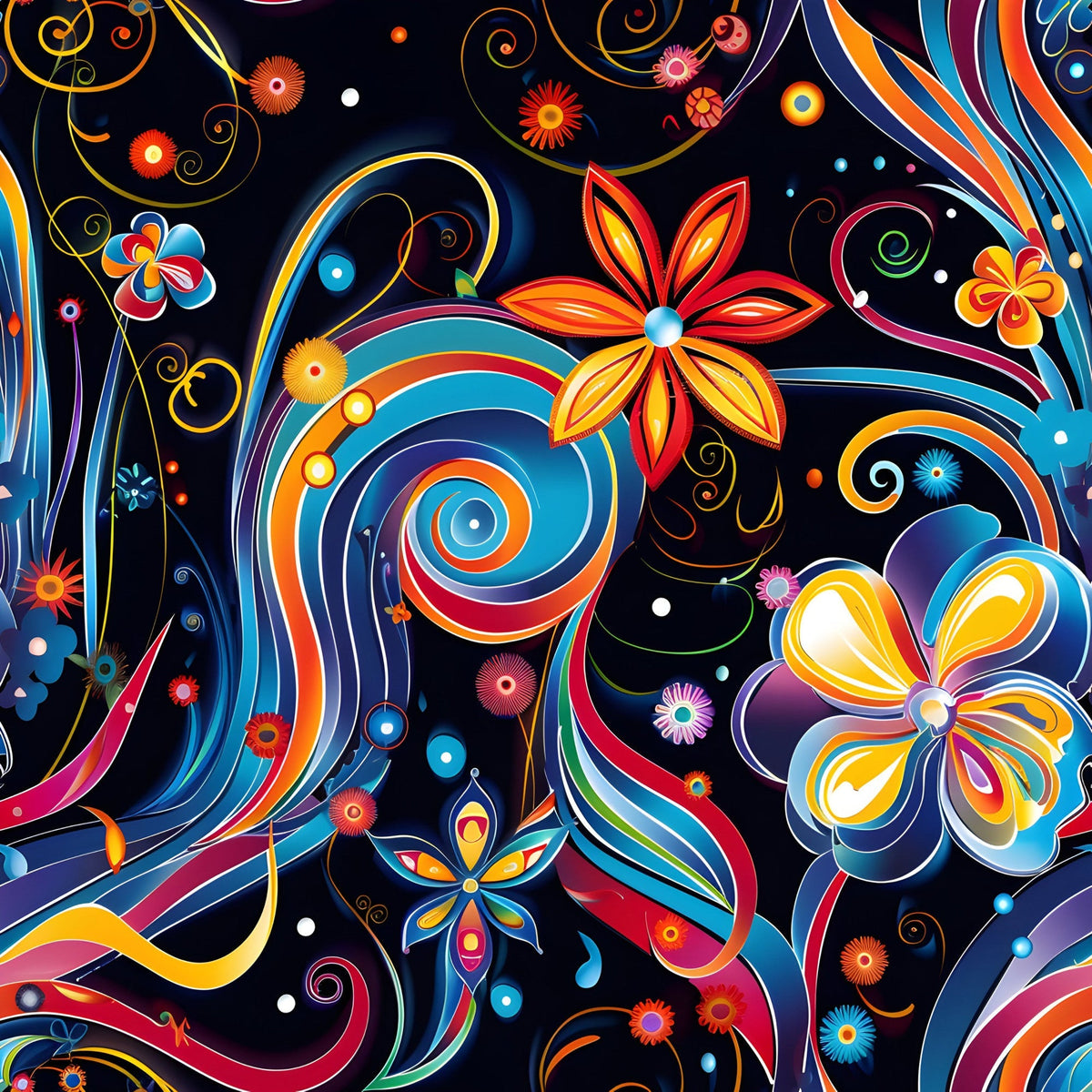 Midnight Fiesta Pattern 3 Minky Fabric