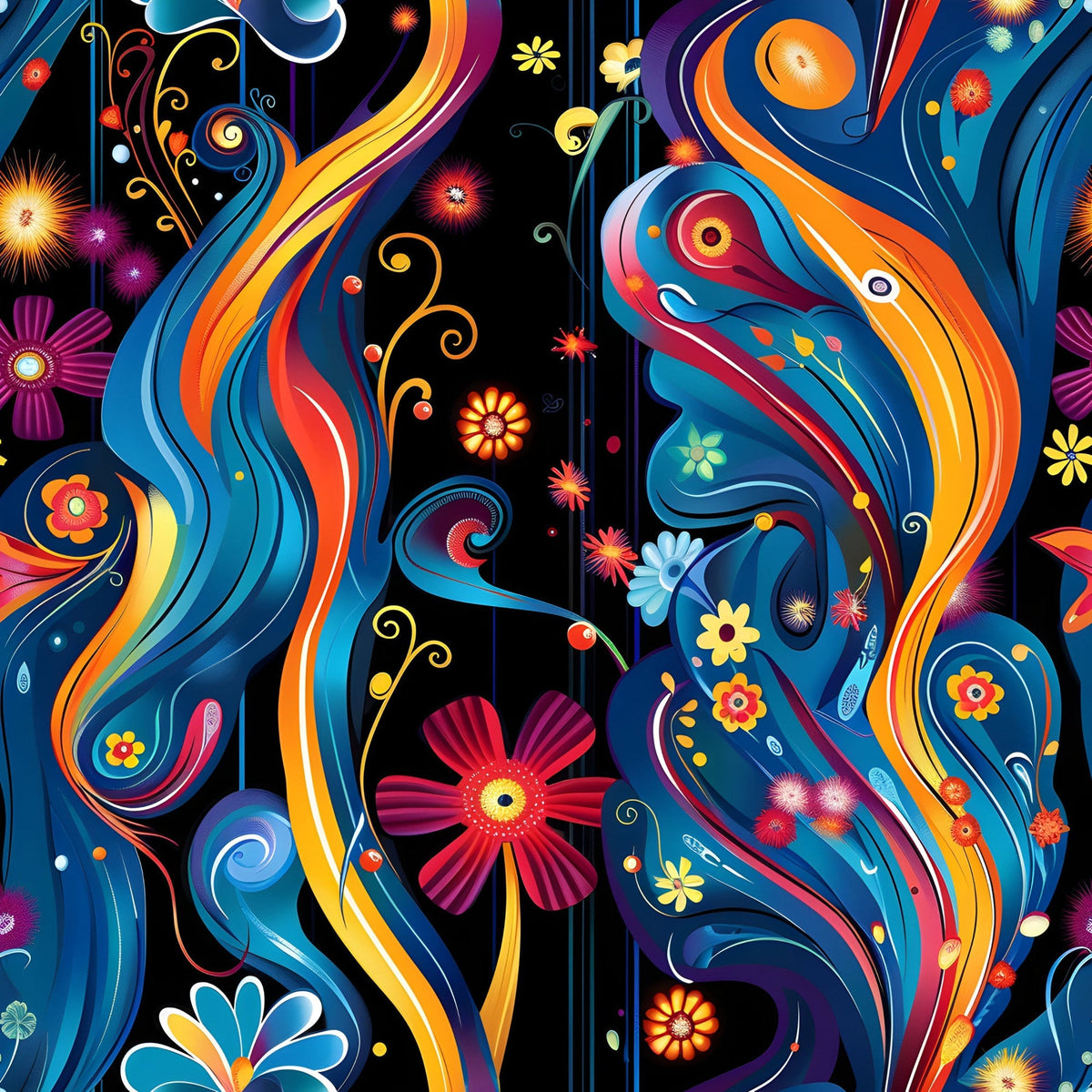 Midnight Fiesta Pattern 4 Minky Fabric