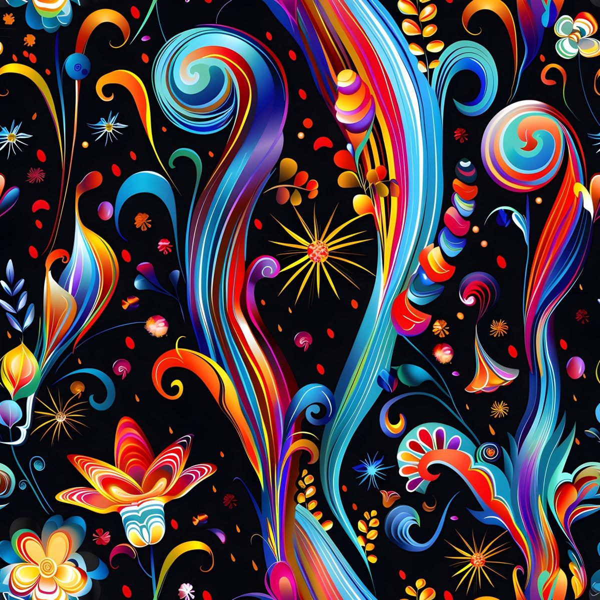 Midnight Fiesta Pattern 5 Minky Fabric