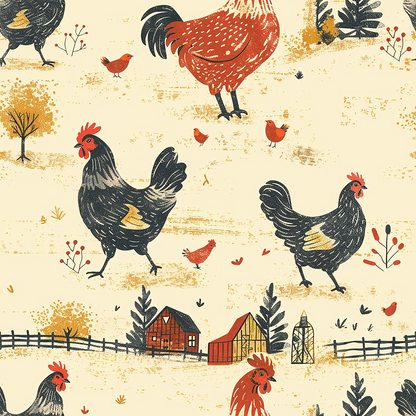 Rustic Roost Pattern 1 Minky Fabric