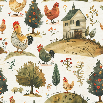 Rustic Roost Pattern 5 Minky Fabric