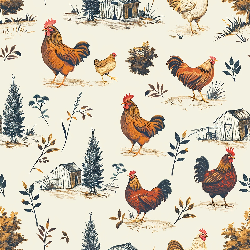 Rustic Roost Pattern 6 Minky Fabric