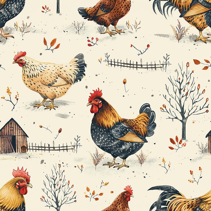 Rustic Roost Pattern 7 Minky Fabric