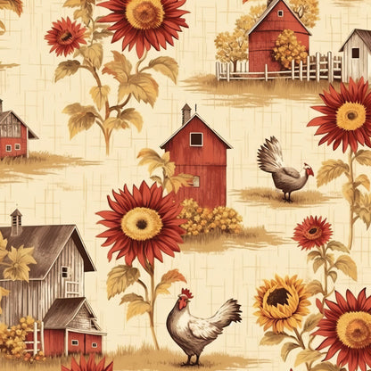 Sunflower Toile Pattern 10 Minky Fabric