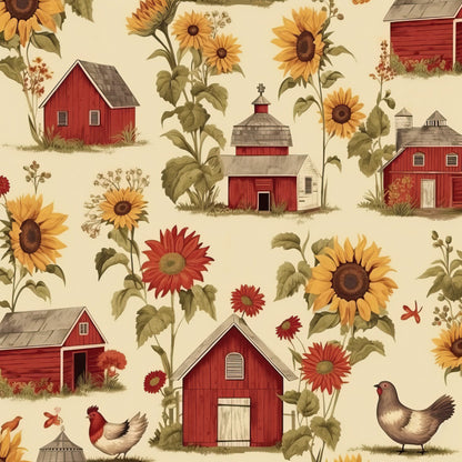 Farmhouse Charm Pattern 11 Quilting Cotton Fabric