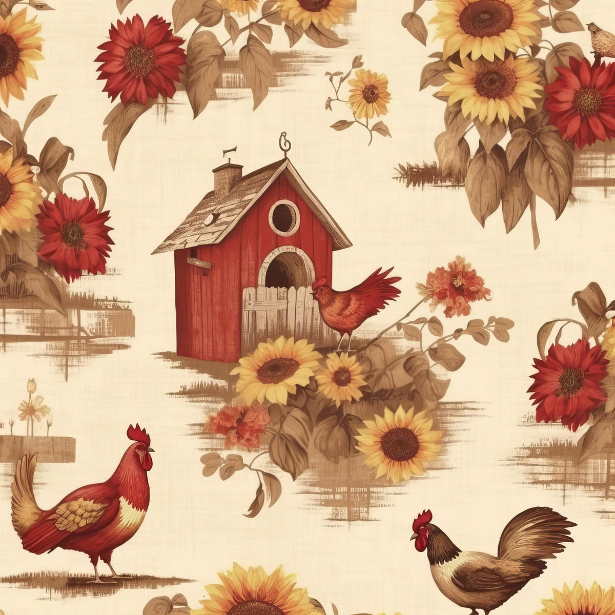 Sunflower Toile Pattern 12 Minky Fabric