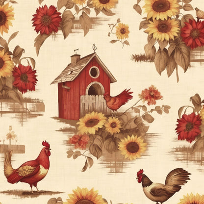 Sunflower Toile Pattern 12 Minky Fabric