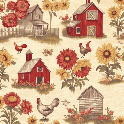 Sunflower Toile Pattern 1 Minky Fabric