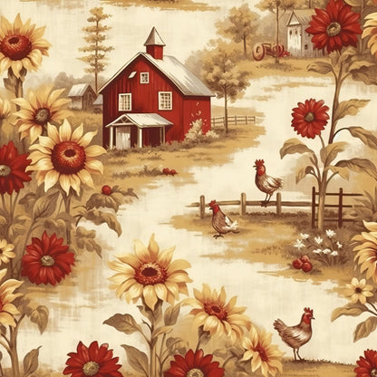 Farmhouse Charm Pattern 4 Quilting Cotton Fabric