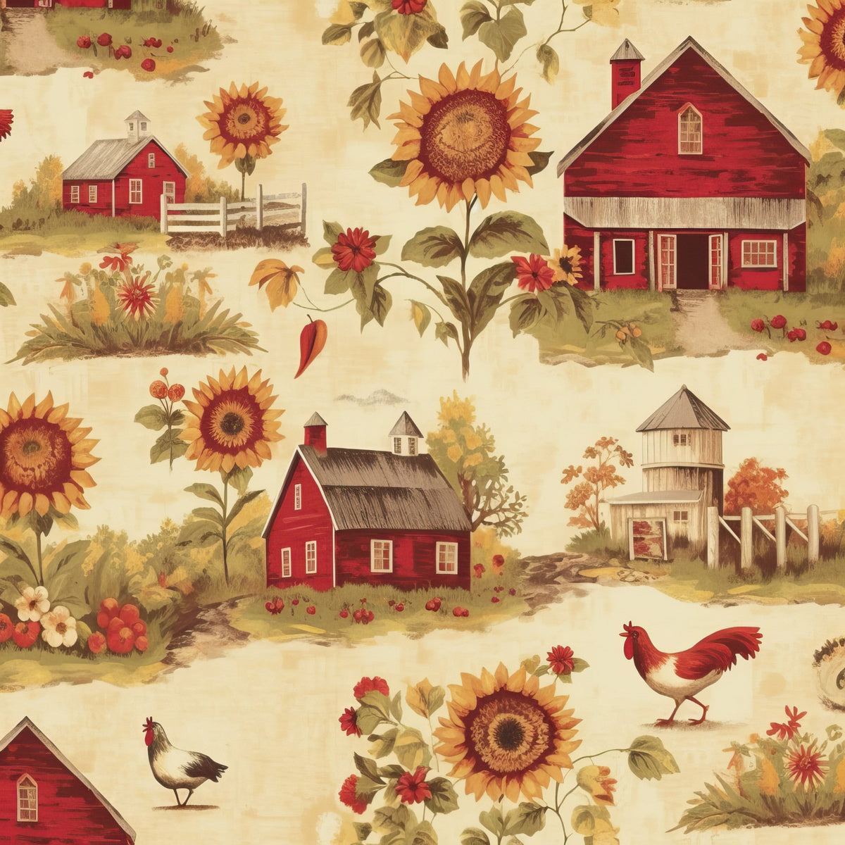 Sunflower Toile Pattern 8 Minky Fabric