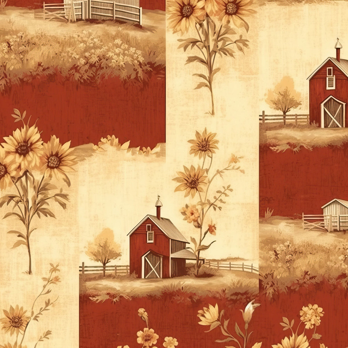 Sunflower Toile Pattern 9 Minky Fabric