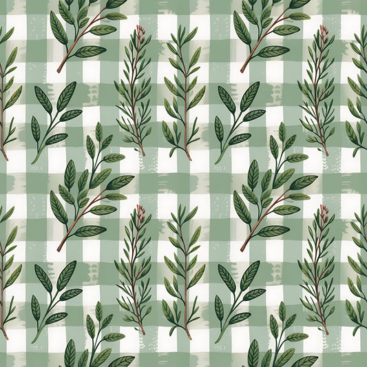 Farmhouse Kitchen Herbs Pattern 11 Quilting Cotton Fabric