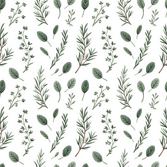 Farmhouse Kitchen Herbs Pattern 14 Quilting Cotton Fabric