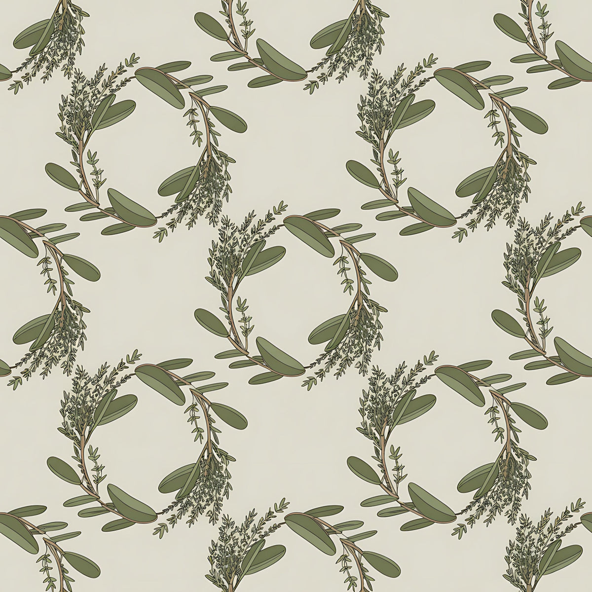 Rosemary Wreaths Pattern 19 Minky Fabric