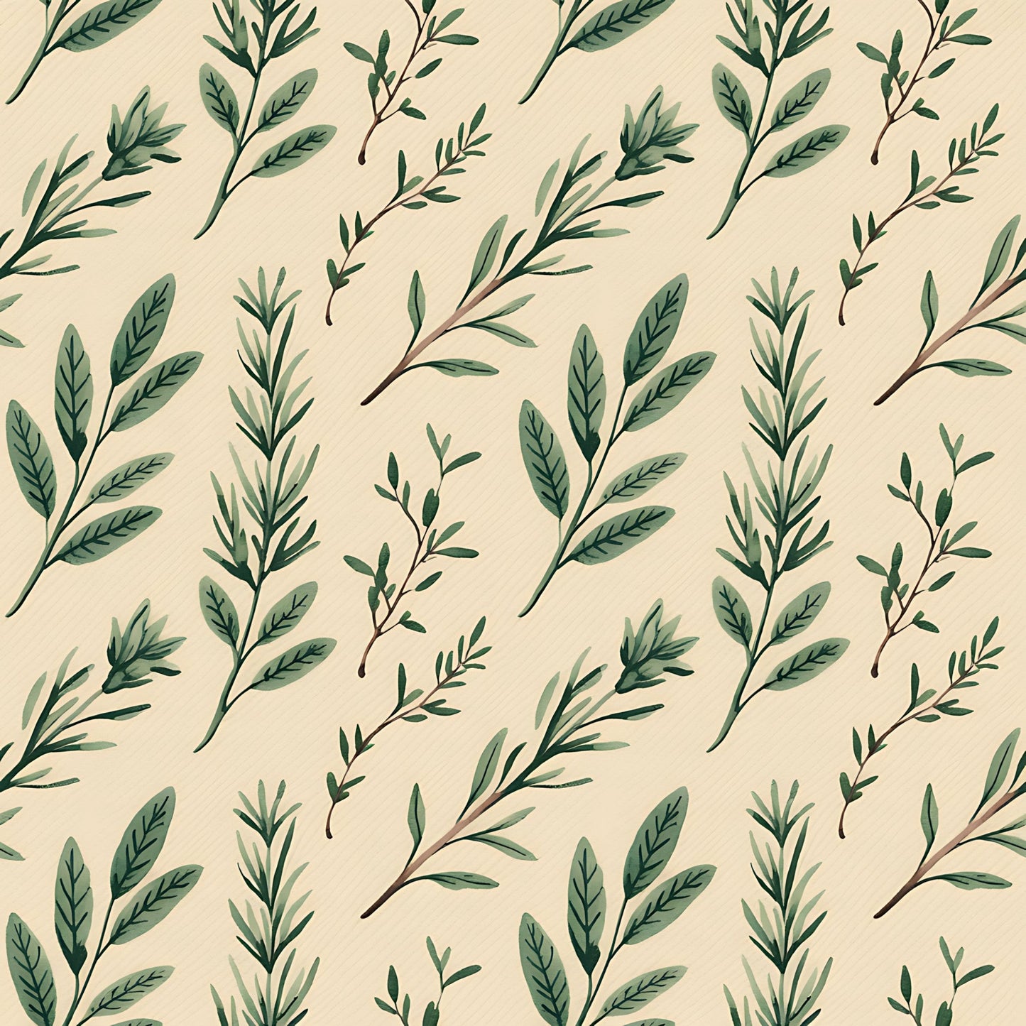 Farmhouse Kitchen Herbs Pattern 1 Quilting Cotton Fabric
